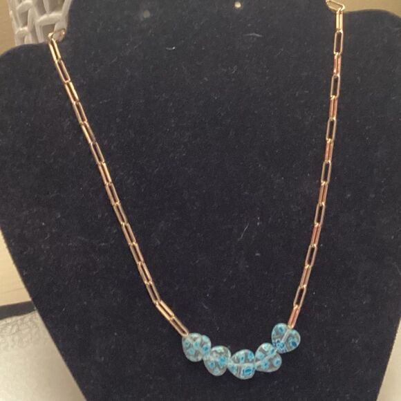 Goldtone Adjustable Paper Clip Link Necklace - Picture 4 of 4